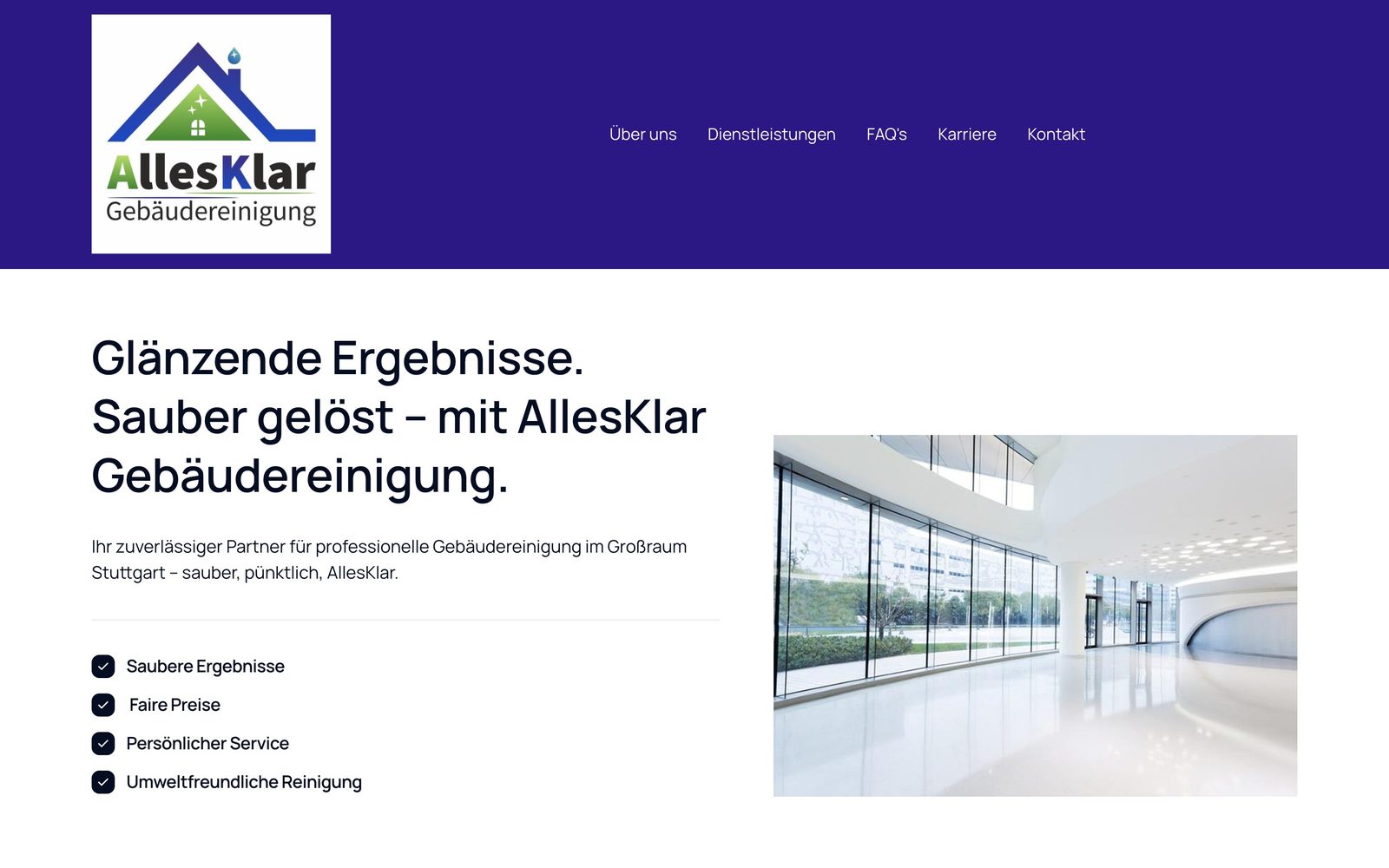 AllesKlar Gebäudereinigung — Desktop