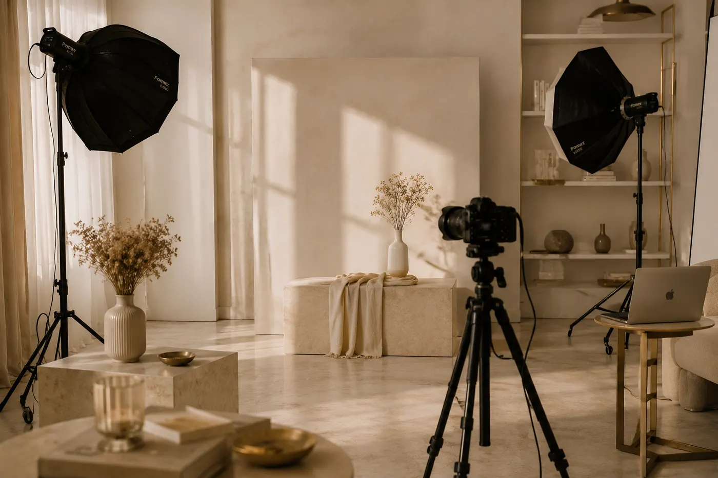 Foto- und Video-Studio mit Lichtsetup